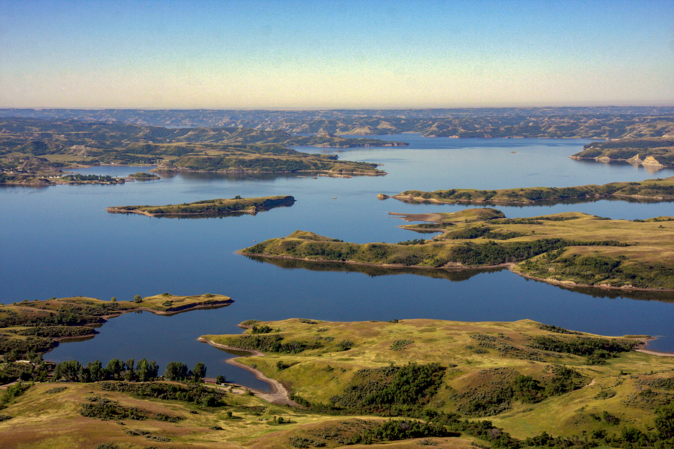 Aerial view of Lake Sakakawea