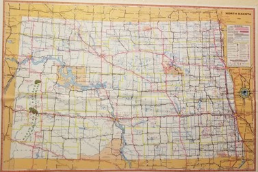 Example of ND State Highway Map from 1964-1988