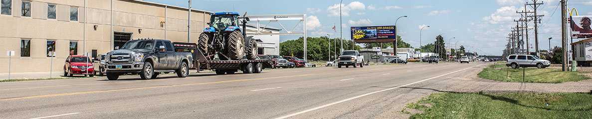 Photo of traffic on Memorial Highway in Mandan, North Dakota. 