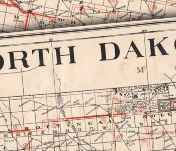 Picture of first North Dakota highway map.